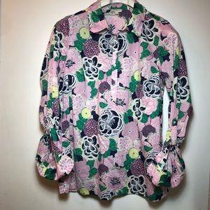 Talbots M floral blouse